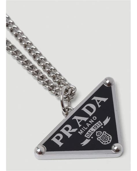 black prada triangle necklace|prada necklace triangle dupe.